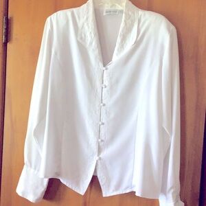 Elegant White Button-Up Blouse